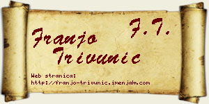 Franjo Trivunić vizit kartica